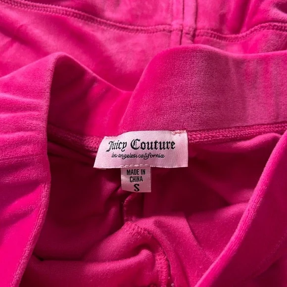Vintage Juicy Couture Pink Velour Tracksuit Set Rhinestone Y2K Hoodie Pants - Picture 3 of 10